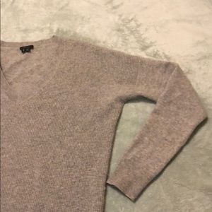 Theory heather grey v-neck cashmere sweater